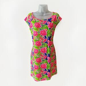 Jean-Pierre Klifa Paris Daphne Dress Women's XL Floral Flamingo Colorful Resort
